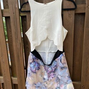 Asos floral cut out scallop edge romper Sz 6